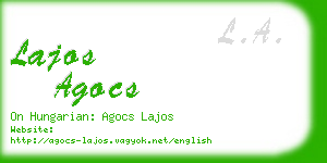 lajos agocs business card